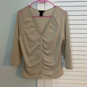 Vintage THE LIMITED Sheer Gold Metallic Shirt. Size Large.